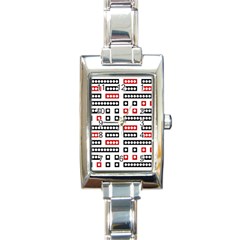 Geometric Sequence Print Pattern Design Rectangle Italian Charm Watch by dflcprintsclothing