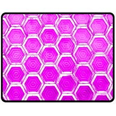 Hexagon Windows Double Sided Fleece Blanket (medium)  by essentialimage