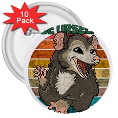 Possum - Be Urself 3  Buttons (10 Pack)  by Valentinaart