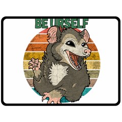 Possum - Be Urself Fleece Blanket (large)  by Valentinaart