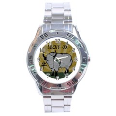 Chinese New Year ¨c Year Of The Ox Stainless Steel Analogue Watch by Valentinaart