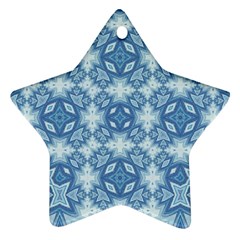 Blue Pattern Star Ornament (two Sides) by Dazzleway