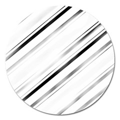 High Contrast Minimalist Black And White Modern Abstract Linear Geometric Style Design Magnet 5  (round) by dflcprintsclothing