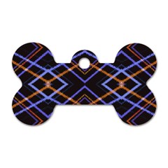 Intersecting Diamonds Motif Print Pattern Dog Tag Bone (one Side) by dflcprintsclothing