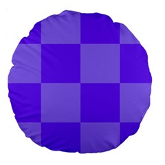 Purple Gingham Check Squares Pattern Large 18  Premium Round Cushions by yoursparklingshop