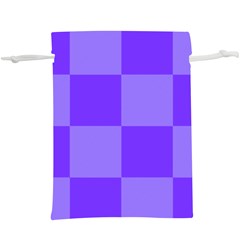 Purple Gingham Check Squares Pattern  Lightweight Drawstring Pouch (xl) by yoursparklingshop