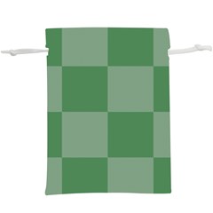 Green Gingham Check Squares Pattern  Lightweight Drawstring Pouch (xl) by yoursparklingshop