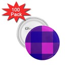 Blue And Pink Buffalo Plaid Check Squares Pattern 1.75  Buttons (100 pack) 