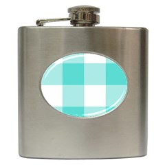 Turquoise And White Buffalo Check Hip Flask (6 Oz) by yoursparklingshop