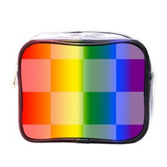 Lgbt Rainbow Buffalo Check Lgbtq Pride Squares Pattern Mini Toiletries Bag (one Side) by yoursparklingshop
