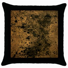 Orange Grunge Print Throw Pillow Case (black) by dflcprintsclothing