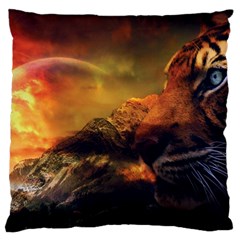 Tiger King In A Fantastic Landscape From Fonebook Standard Flano Cushion Case (one Side) by 2853937