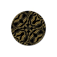 Black And Orange Geometric Design Magnet 3  (round) by dflcprintsclothing