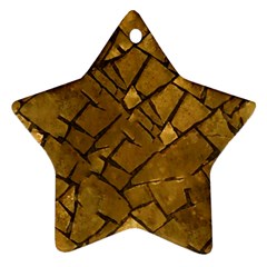 Golden Mosaic Texture Print Star Ornament (two Sides) by dflcprintsclothing