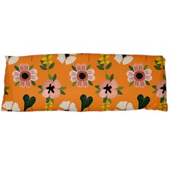 Flower Orange Pattern Floral Body Pillow Case (dakimakura) by Dutashop