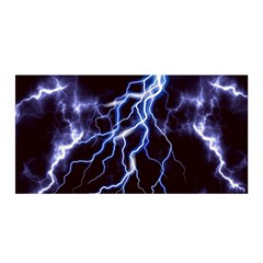 Blue Thunder At Night, Colorful Lightning Graphic Satin Wrap by picsaspassion