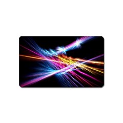 Colorful Neon Light Rays, Rainbow Colors Graphic Art Magnet (name Card) by picsaspassion