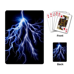 Blue Lightning At Night, Modern Graphic Art  Playing Cards Single Design (rectangle) by picsaspassion