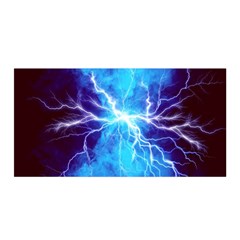 Blue Lightning Thunder At Night, Graphic Art 3 Satin Wrap by picsaspassion