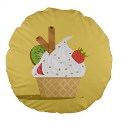Ice Cream Dessert Summer Large 18  Premium Round Cushions by Dutashop