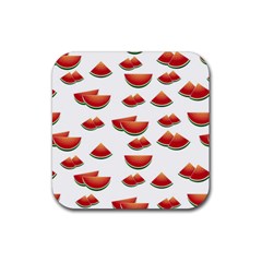 Summer Watermelon Pattern Rubber Coaster (square)  by Dutashop