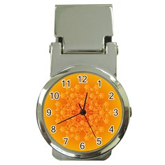 Fractal Yellow Orange Money Clip Watches