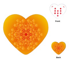 Fractal Yellow Orange Playing Cards Single Design (heart)