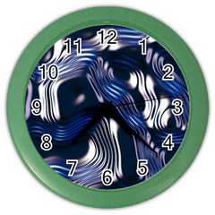 Structure Blue Background Color Wall Clock by Dutashop