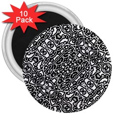 Interlace Black And White Pattern 3  Magnets (10 Pack)  by dflcprintsclothing