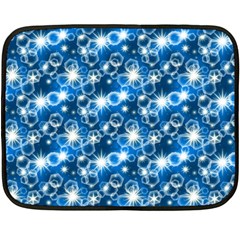Star Hexagon Deep Blue Light Double Sided Fleece Blanket (mini)  by Dutashop