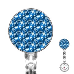 Star Hexagon Deep Blue Light Stainless Steel Nurses Watch