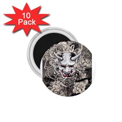 Samurai Oni Mask 1 75  Magnets (10 Pack) 