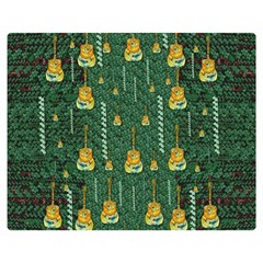 Guitars In The Most Beautiful Landscape Of Fantasy And Sakura Double Sided Flano Blanket (medium)  by pepitasart