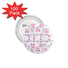 Pink Folk Flowers 1 75  Buttons (100 Pack)  by Eskimos