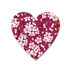 Cherry Blossom Heart Magnet by goljakoff