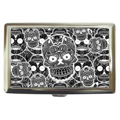 Sugar Skulls Bw Cigarette Money Case by ExtraGoodSauce