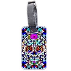 Sugar Skull Pattern 2 Luggage Tag (two Sides) by ExtraGoodSauce