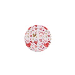 Beautiful Hearts Pattern Cute Cakes Valentine 1  Mini Buttons by designsbymallika