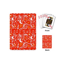 White Leaves Playing Cards Single Design (mini) by Eskimos
