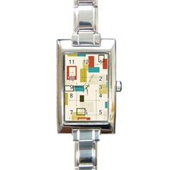 Retro Pattern Vintage Rectangle Italian Charm Watch