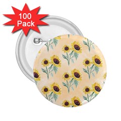 Sunflowers Pattern 2 25  Buttons (100 Pack) 