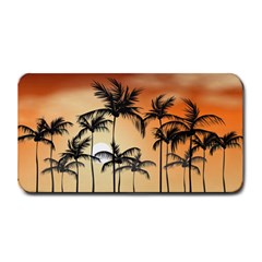 Sunset Palm Trees Beach Summer Medium Bar Mats by ExtraGoodSauce