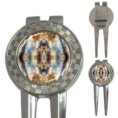 Retro Hippie Vibe Psychedelic Silver 3-in-1 Golf Divots