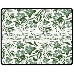 Green Leaves Fleece Blanket (medium)  by Eskimos