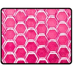 Hexagon Windows Double Sided Fleece Blanket (medium)  by essentialimage365