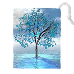 Crystal Blue Tree Drawstring Pouch (4XL) Front