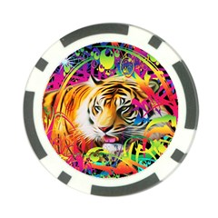Tiger In The Jungle Poker Chip Card Guard by icarusismartdesigns