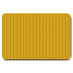 Yellow Knitted Pattern Large Doormat  by goljakoff