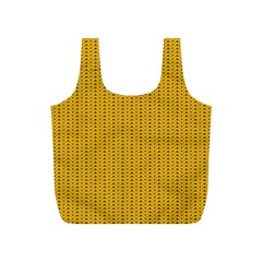 Yellow Knitted Pattern Full Print Recycle Bag (s) by goljakoff