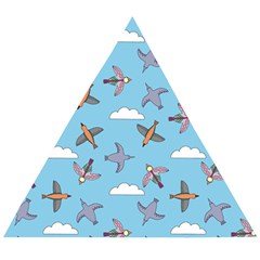 Birds In The Sky Wooden Puzzle Triangle by SychEva
